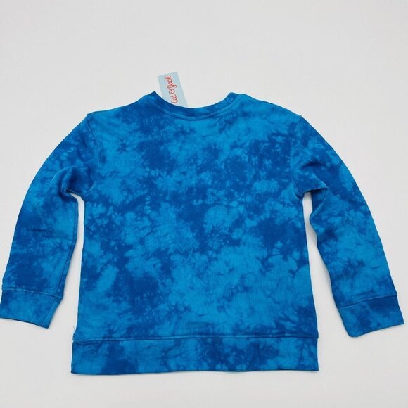 Cat & Jack Unisex Kids Size Small Bright Blue Tie Dye Pullover Sweatshirt 1372 - Picture 6 of 8